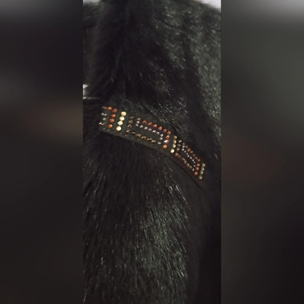 Brown Suede Coat with Black Fur Trim - Picture 2 of 7